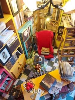 Miniature Dolls House Sam's Study Library Room fully assembled and built Diorama