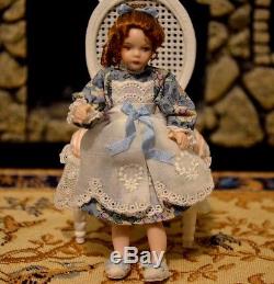 Miniature Porcelain Doll Girl 112 Dollhouse