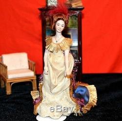 Miniature Porcelain Doll Lady Dollhouse 112 Woman withstand
