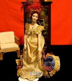 Miniature Porcelain Doll Lady Dollhouse 112 Woman withstand