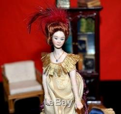 Miniature Porcelain Doll Lady Dollhouse 112 Woman withstand