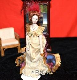 Miniature Porcelain Doll Lady Dollhouse 112 Woman withstand