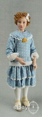 Miniature Porcelain Dollhouse Doll in 112 Scale-1920s Little Girl