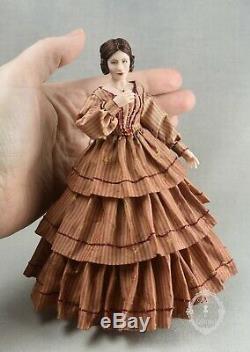Miniature Porcelain Dollhouse Doll in 112 Scale-Victorian Lady