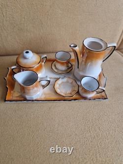Miniature Porcelain Tea Set, 19th Century German Doll House