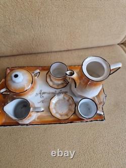 Miniature Porcelain Tea Set, 19th Century German Doll House