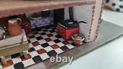 Miniature Small Folk Art Scratch Built Dolls House Cottage Mouse Vintage