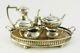 Miniature Sterling Silver Tea Set & Tray 5 Pce Dolls House Antique John Rose 1/6