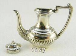 Miniature Sterling Silver Tea Set & Tray 5 Pce Dolls House Antique John Rose 1/6