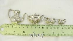 Miniature Sterling Silver Tea Set & Tray 5 Pce Dolls House Antique John Rose 1/6