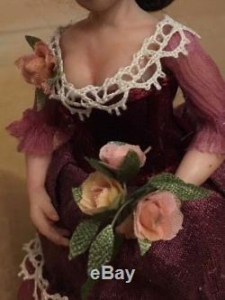 Miniature Victorian doll OOAK hand sculpted, 1/12 scale dollhouse, ALMA Artistry