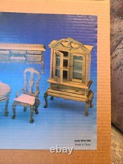 Miniature Wooden Doll House Furniture 7 Piece Dinning Furniture Set NIB