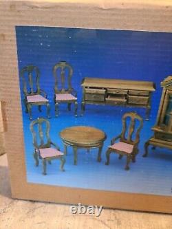 Miniature Wooden Doll House Furniture 7 Piece Dinning Furniture Set NIB