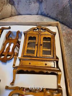 Miniature Wooden Doll House Furniture 7 Piece Dinning Furniture Set NIB