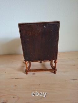 Miniature slant-front wooden writing desk for doll house secretaire desk