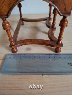 Miniature slant-front wooden writing desk for doll house secretaire desk