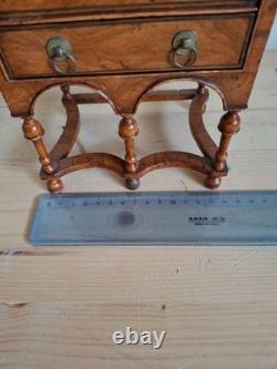 Miniature slant-front wooden writing desk for doll house secretaire desk