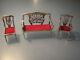 Miniature Solid Silver Sofa & Two Chairs, Dolls House Posh Furniture