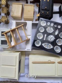 Miniatures Dolls House Accessories Furnitures Wood Brass Resin Lot Bundle
