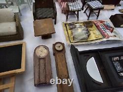 Miniatures Dolls House Accessories Furnitures Wood Brass Resin Lot Bundle