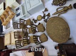 Miniatures Dolls House Accessories Furnitures Wood Brass Resin Lot Bundle