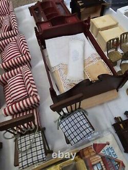 Miniatures Dolls House Accessories Furnitures Wood Brass Resin Lot Bundle