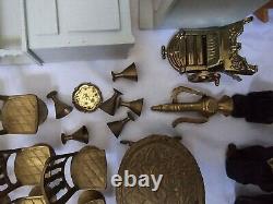 Miniatures Dolls House Accessories Furnitures Wood Brass Resin Lot Bundle