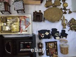 Miniatures Dolls House Accessories Furnitures Wood Brass Resin Lot Bundle