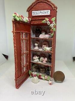 Mouse Telephone Box Doll House ooak miniature handmade collectable