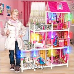 My Princess' Villa Dolls House With Furniture & Frozen Anna & Elsa Xmas Gift