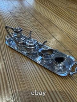 NOVELTY ENGLISH SOLID STERLING SILVER MINIATURE DOLLS HOUSE TEA SET 1971 MKJ Ltd