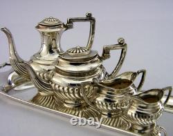 Novelty English Solid Sterling Silver Miniature Dolls House Tea Set 1969