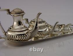 Novelty English Solid Sterling Silver Miniature Dolls House Tea Set 1969