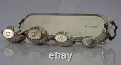 Novelty English Solid Sterling Silver Miniature Dolls House Tea Set 1969