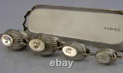 Novelty English Solid Sterling Silver Miniature Dolls House Tea Set 1969