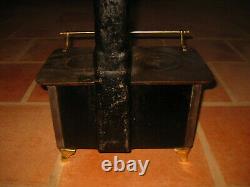 OLD PORTUGAL SALESMAN SAMPLE CHILD TOY DOLL HOUSE MINIATURE IRON STOVE RARE 19t
