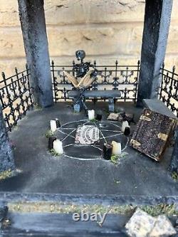 OOAK 1/12 Dolls House Miniature Gothic Crypt Mausoleum Ouija Skeleton Creepy