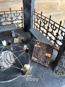 OOAK 1/12 Dolls House Miniature Gothic Crypt Mausoleum Ouija Skeleton Creepy