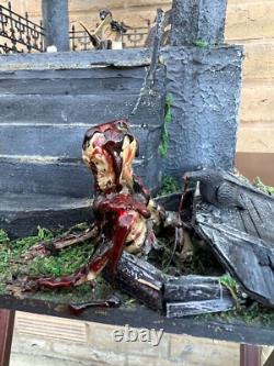 OOAK 1/12 Dolls House Miniature Gothic Crypt Mausoleum Ouija Skeleton Creepy