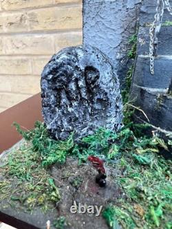 OOAK 1/12 Dolls House Miniature Gothic Crypt Mausoleum Ouija Skeleton Creepy