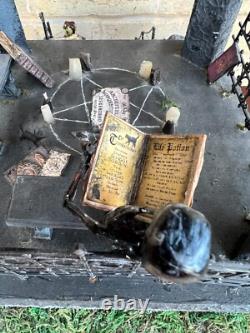 OOAK 1/12 Dolls House Miniature Gothic Crypt Mausoleum Ouija Skeleton Creepy