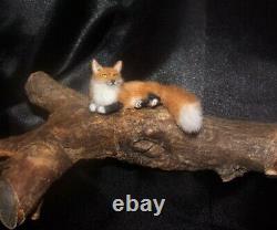 OOAK 112 Red fox realistic miniature handmade dollhouse handsculpted cat IGMA