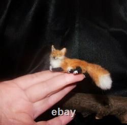 OOAK 112 Red fox realistic miniature handmade dollhouse handsculpted cat IGMA