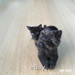 OOAK Cat Christmas Kitten Dollhouse Furred Animal 112th Miniature Artist Custom