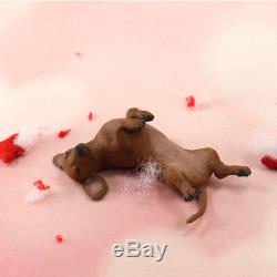 OOAK Dollhouse Miniature Dachshund Sculpture by Kerri Pajutee Handsculpted Dog