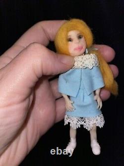 OOAK Dolls House Doll 1/12th Scale Miniature Realistic handmade Dollhouse Girl