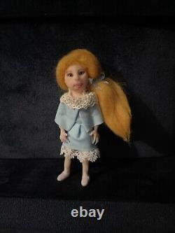 OOAK Dolls House Doll 1/12th Scale Miniature Realistic handmade Dollhouse Girl