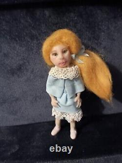 OOAK Dolls House Doll 1/12th Scale Miniature Realistic handmade Dollhouse Girl