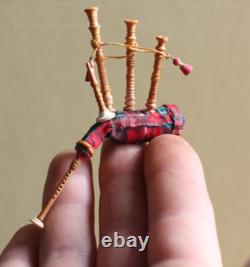 OOAK Dolls House Miniature Bagpipes 112 Handmade Rare ARTISAN By PigeonOak
