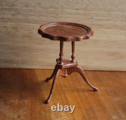 OOAK Dolls House Miniature Pie Crust Table 112 Mahogany ARTISAN By PigeonOak